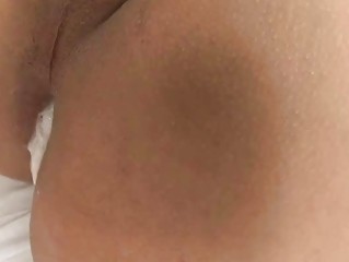 Blonde tranny in stockings takes it deep into her ass