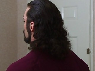 Sensual shemale Ts Foxxy passionately ass banged by bearded hunk
