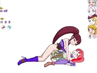 2d girls fuck each other with some hot futanari meat